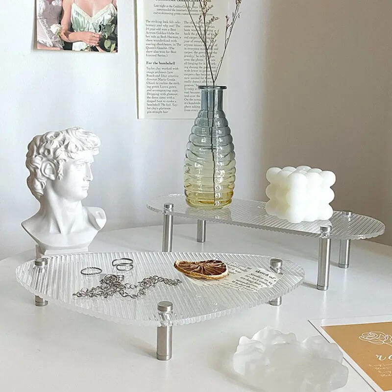 Grooved Acrylic Decorative Tray — Decorative Accent for Considered Styling — Lifestyle 1