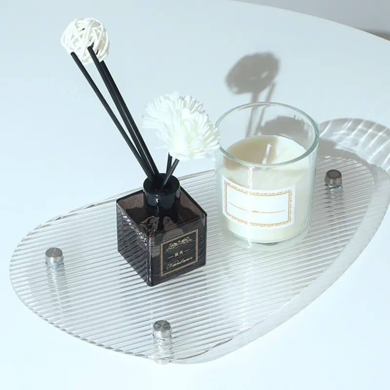 Grooved Acrylic Decorative Tray — Decorative Accent for Considered Styling — Lifestyle 3