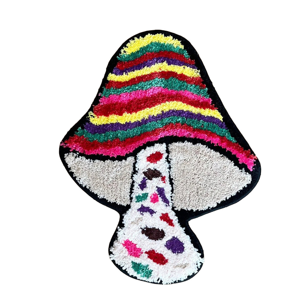 Groovy Mushroom Tufted Rug — Soft Accent Rug for Bedroom Layering — Front view