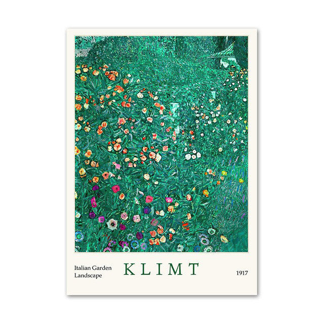 Klimt Green Art Hoe Canvas Posters — Considered Home Styling — Lifestyle 1