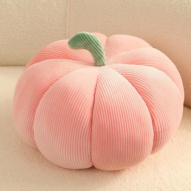 Pumpkin Plush Cushion — Ribbed Form Pillow for Autumn Styling — Lifestyle 3