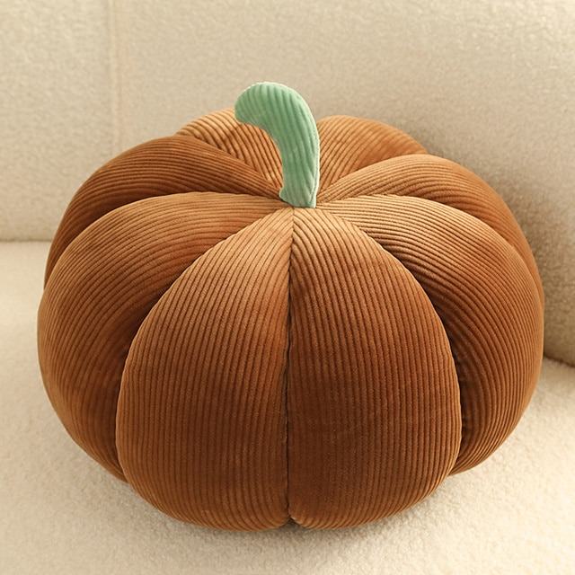 Pumpkin Plush Cushion — Ribbed Form Pillow for Autumn Styling — Lifestyle 6