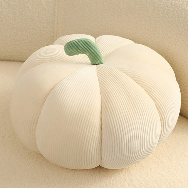 Pumpkin Plush Cushion — Ribbed Form Pillow for Autumn Styling — Lifestyle 7