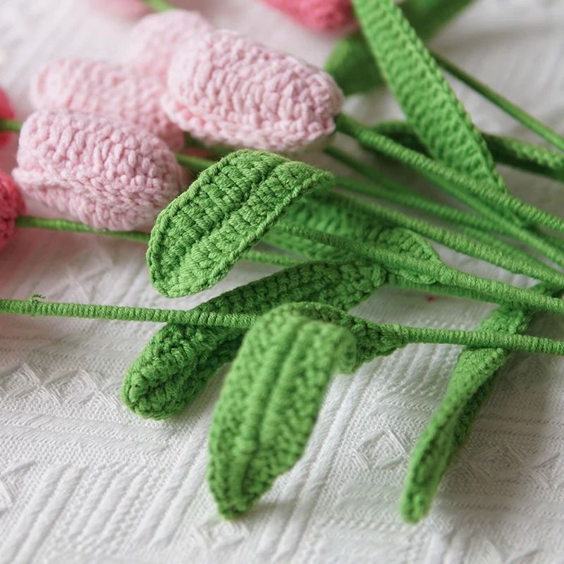 Crochet Tulip Flowers — Soft Plush Companion for Desk and Bedroom — Lifestyle 3
