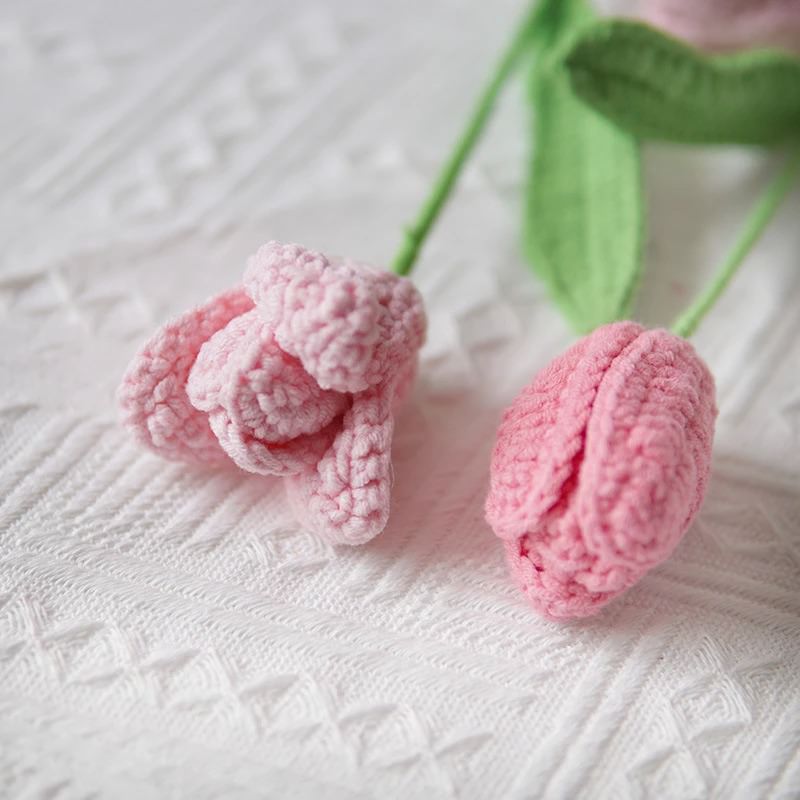 Crochet Tulip Flowers — Soft Plush Companion for Desk and Bedroom — Lifestyle 4
