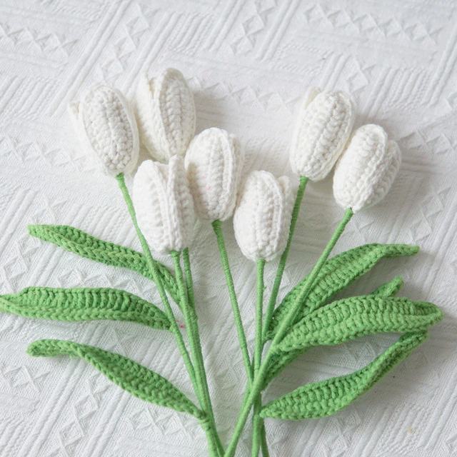 Crochet Tulip Flowers — Soft Plush Companion for Desk and Bedroom — Lifestyle 5