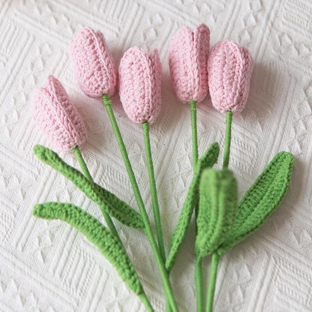 Crochet Tulip Flowers — Soft Plush Companion for Desk and Bedroom — Lifestyle 6
