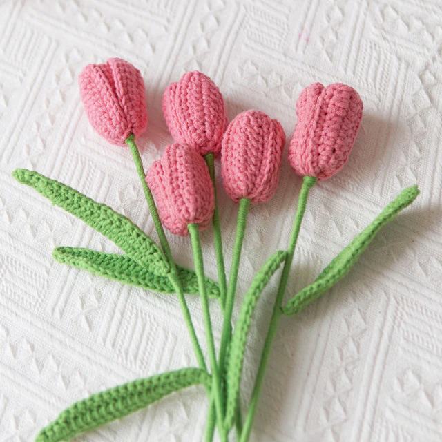 Crochet Tulip Flowers — Soft Plush Companion for Desk and Bedroom — Lifestyle 7