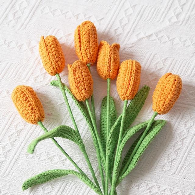 Crochet Tulip Flowers — Soft Plush Companion for Desk and Bedroom — Lifestyle 8
