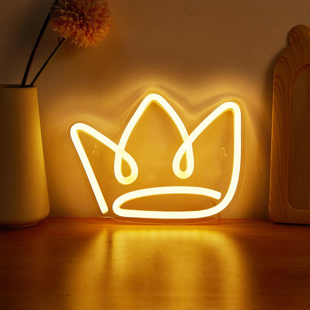 Princess Crown LED Neon Sign — Warm LED Mood Lighting for Bedside — Detail