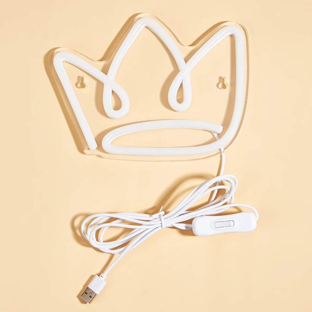 Princess Crown LED Neon Sign — Warm LED Mood Lighting for Bedside — Lifestyle 3