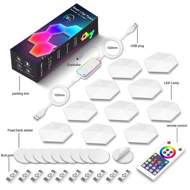 Hexagon LED Lights — Warm LED Mood Lighting for Bedside — Lifestyle 8
