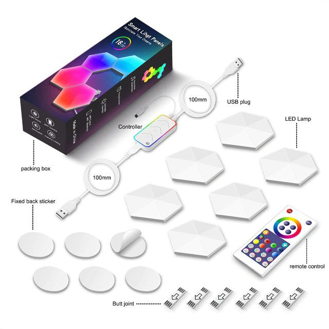 Hexagon LED Lights — Warm LED Mood Lighting for Bedside — Lifestyle 7