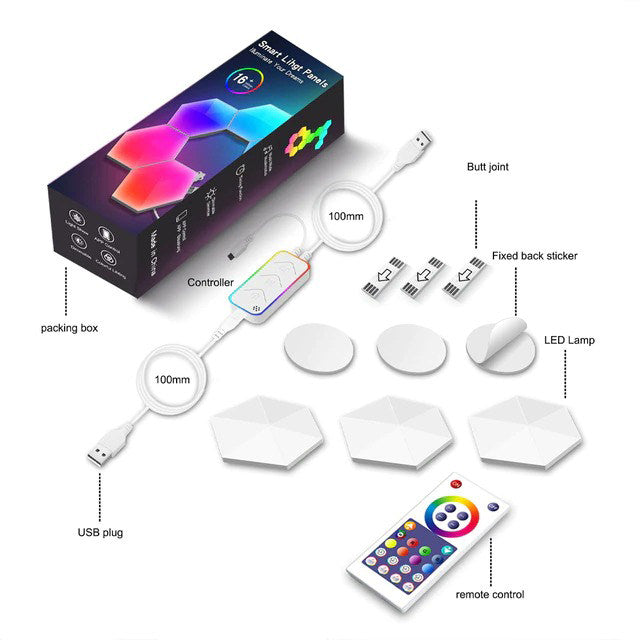 Hexagon LED Lights — Warm LED Mood Lighting for Bedside — Lifestyle 6