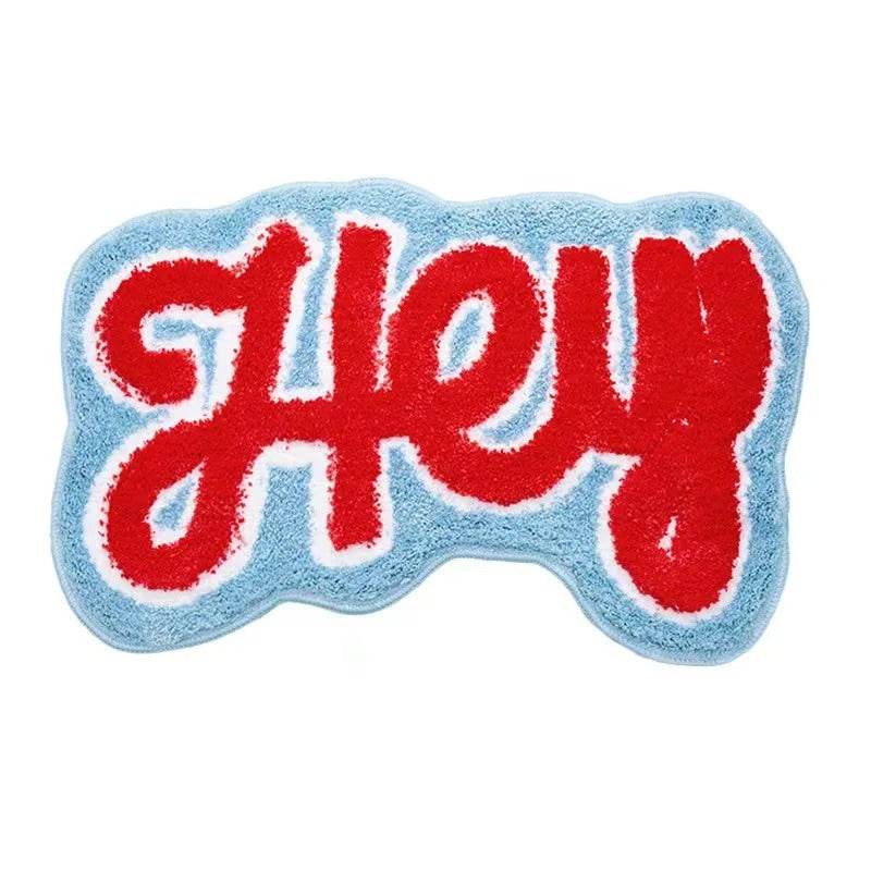 Hey Fluffy Tufted Accent Rug — Soft Accent Rug for Bedroom Layering — Front view