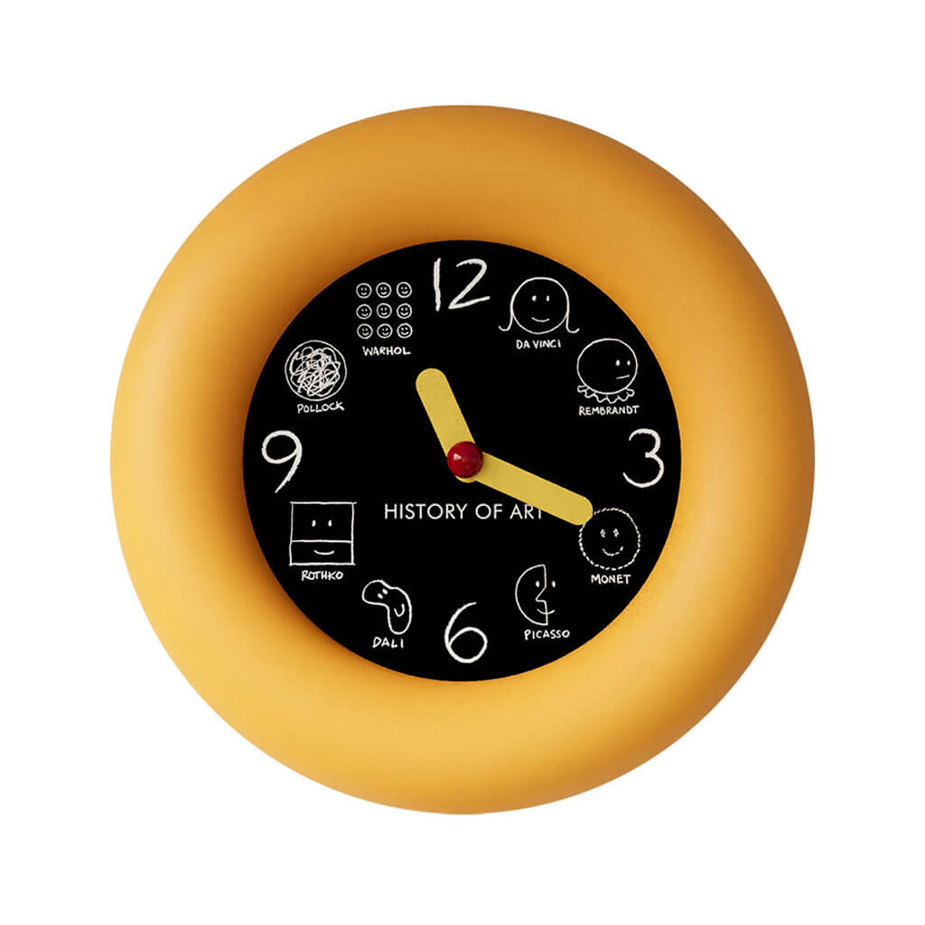 History of Art Minimalist Round Wall Clock — Considered Home Styling — Front view