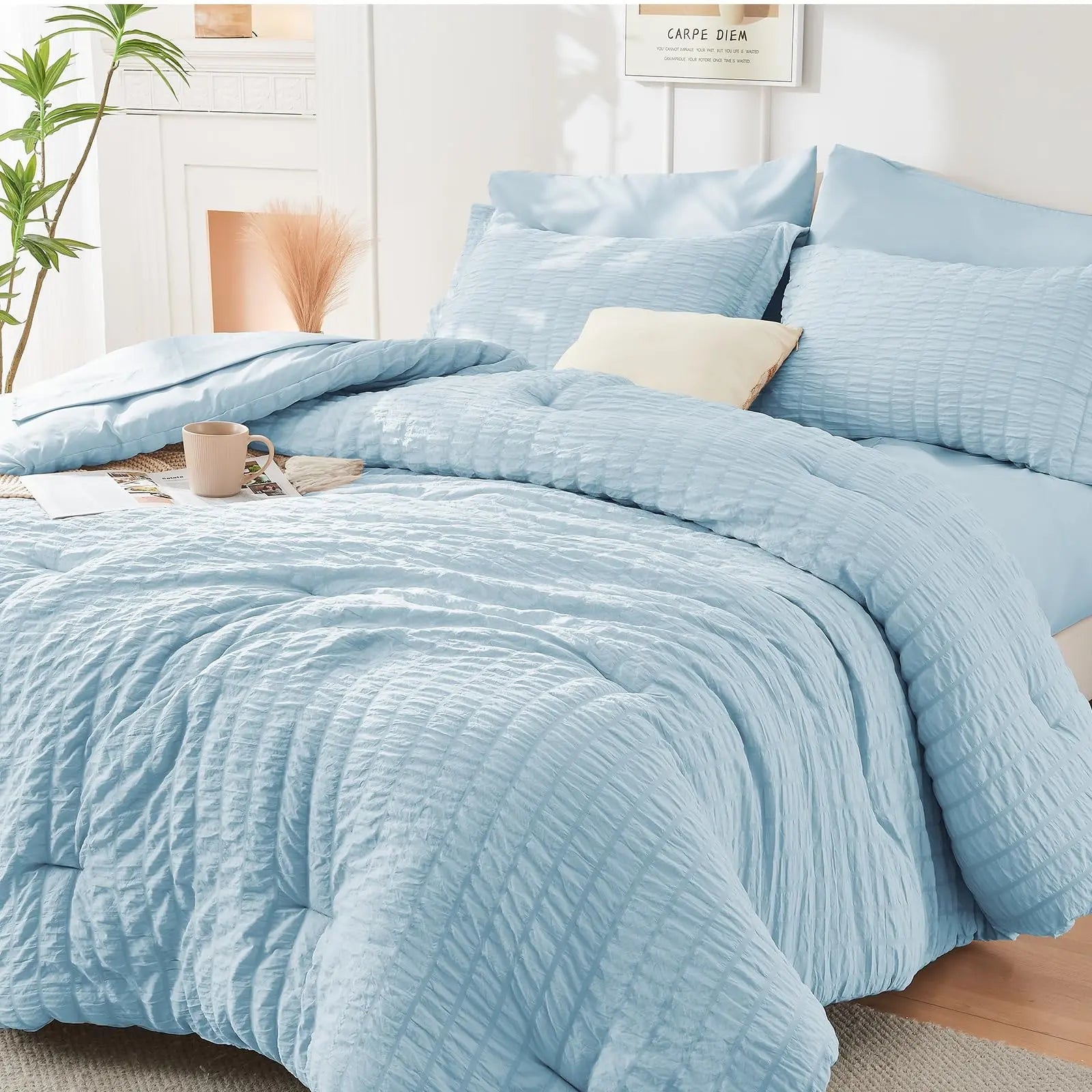 Cooling Microfiber Duvet Cover Set for Comfortable Sleep - Available in White, Gray, Green, Blue; Sizes: Single to King — Lif