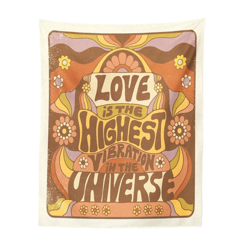 Love is Highest Vibration Tapestry — Considered Home Styling — Front view