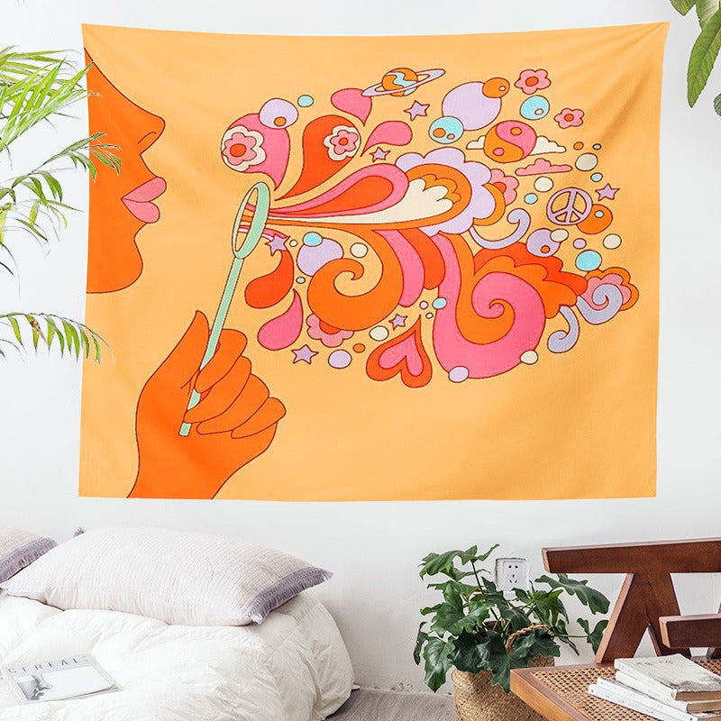 Indie World Soap Bubbles Tapestry — Considered Home Styling — Lifestyle 1