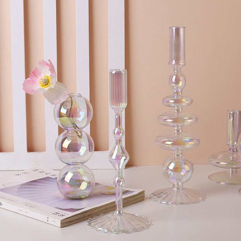 Iridescent Glass Candle Holder — Decorative Vase for Considered Styling — Lifestyle 3