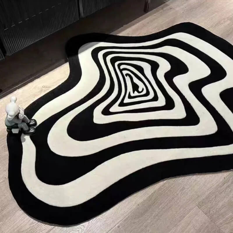 Hypno Blob Accent Rug — Soft Accent Rug for Bedroom Layering — Lifestyle 1