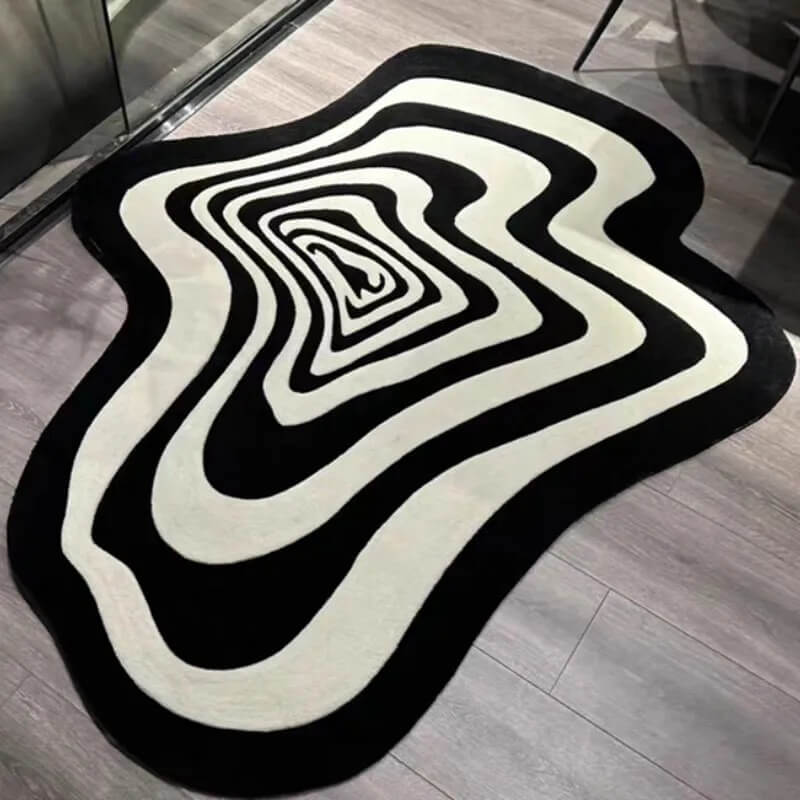 Hypno Blob Accent Rug — Soft Accent Rug for Bedroom Layering — Detail