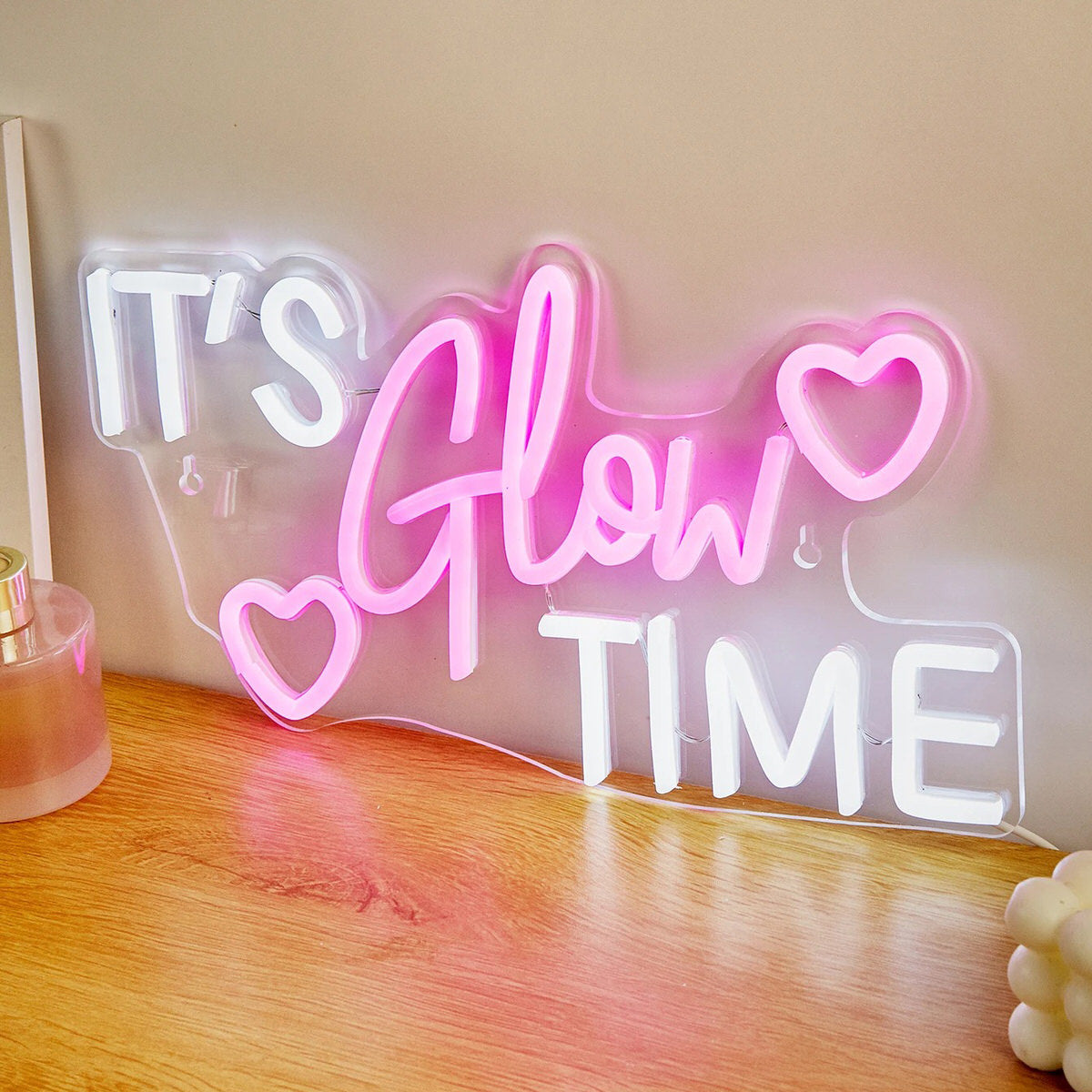 It’s Glow Time LED Neon Wall Sign — Front view