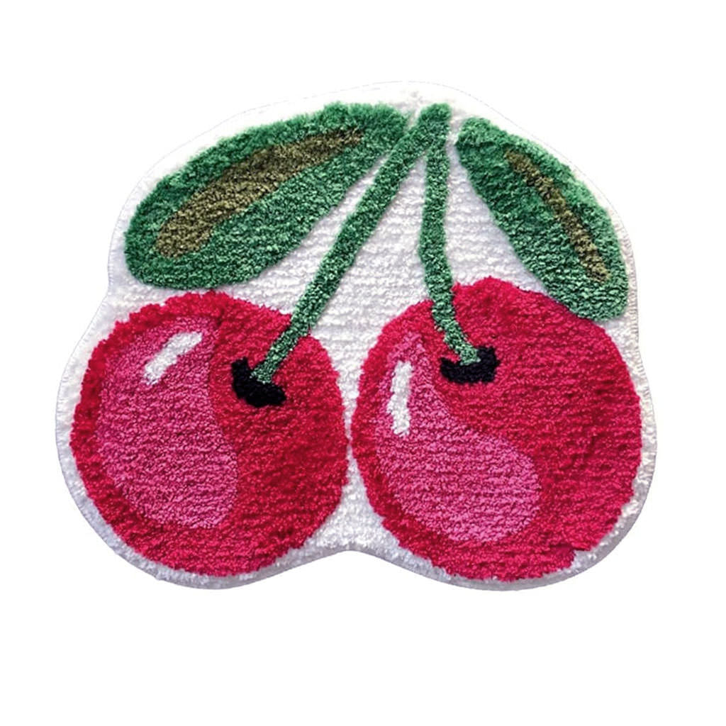 Juicy Cherry Tufted Accent Rug — Soft Accent Rug for Bedroom Layering — Front view
