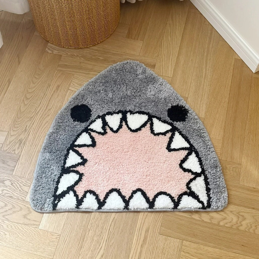 Angry Shark Tufted Accent Rug — Soft Accent Rug for Bedroom Layering — Lifestyle 3