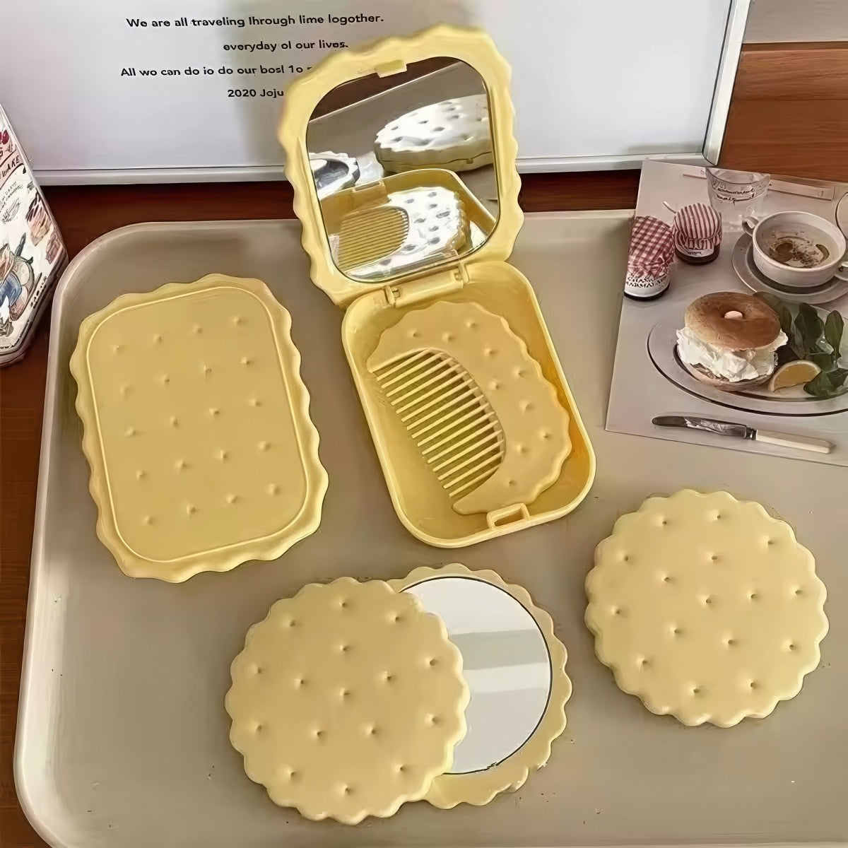 Biscuit Makeup Pocket Mirror — Considered Home Styling — Lifestyle 4