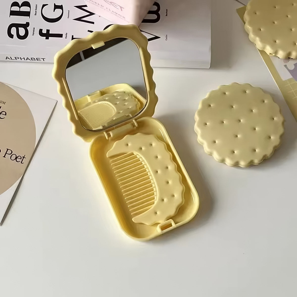 Biscuit Makeup Pocket Mirror — Considered Home Styling — Lifestyle 5