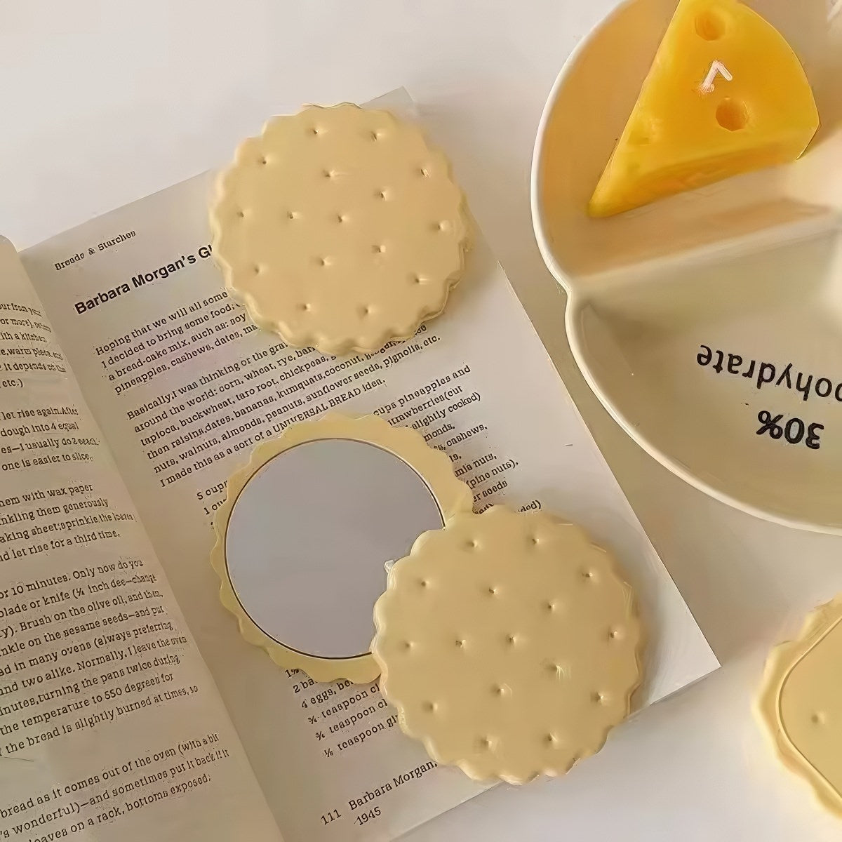 Biscuit Makeup Pocket Mirror — Considered Home Styling — Lifestyle 2
