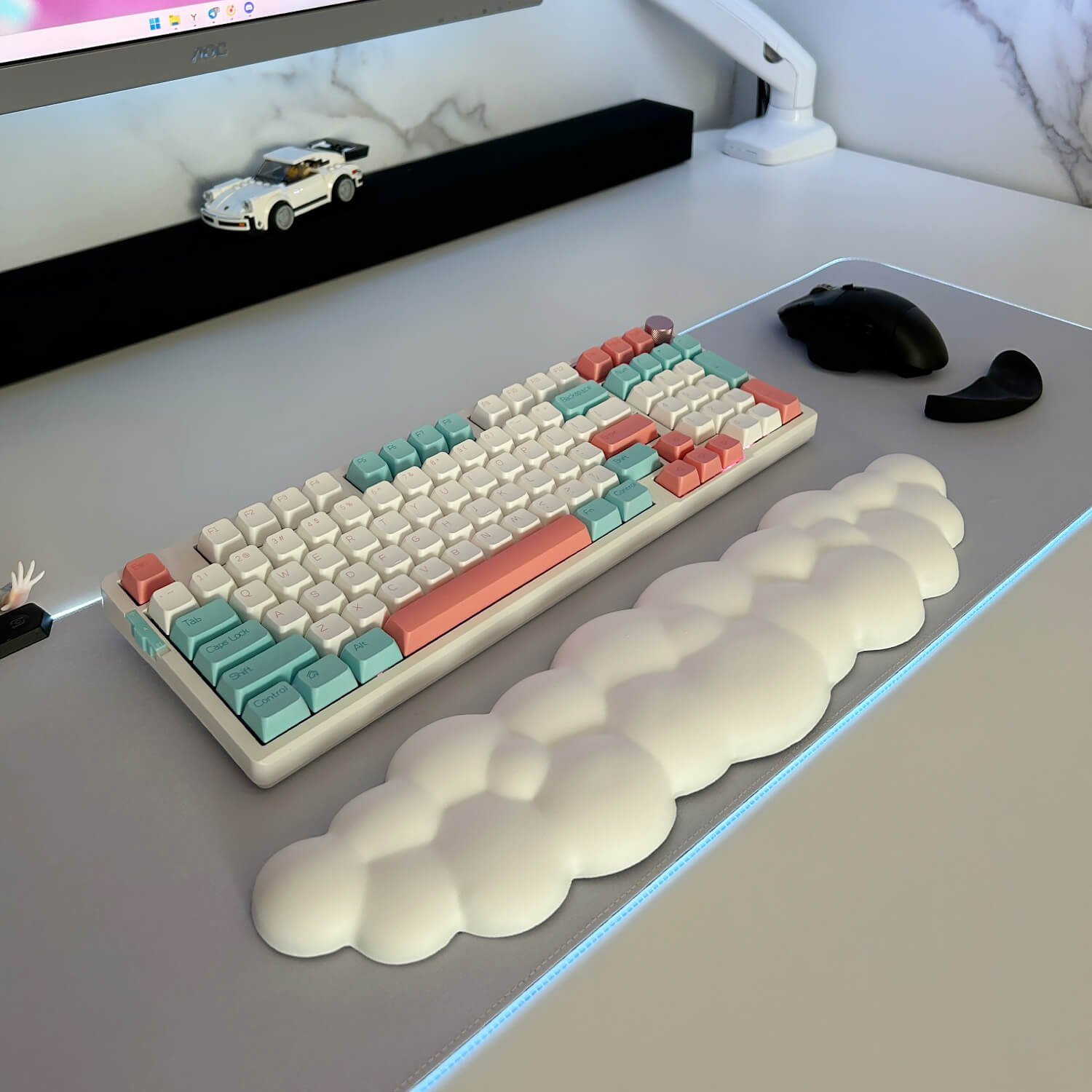 Cloud Shaped Keyboard & Mouse Wrist Rest — Considered Home Styling — Detail