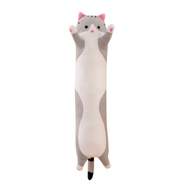 Sausage Cat Plush Toy — Soft Textured Pillow for Bedroom Layering — Lifestyle 6