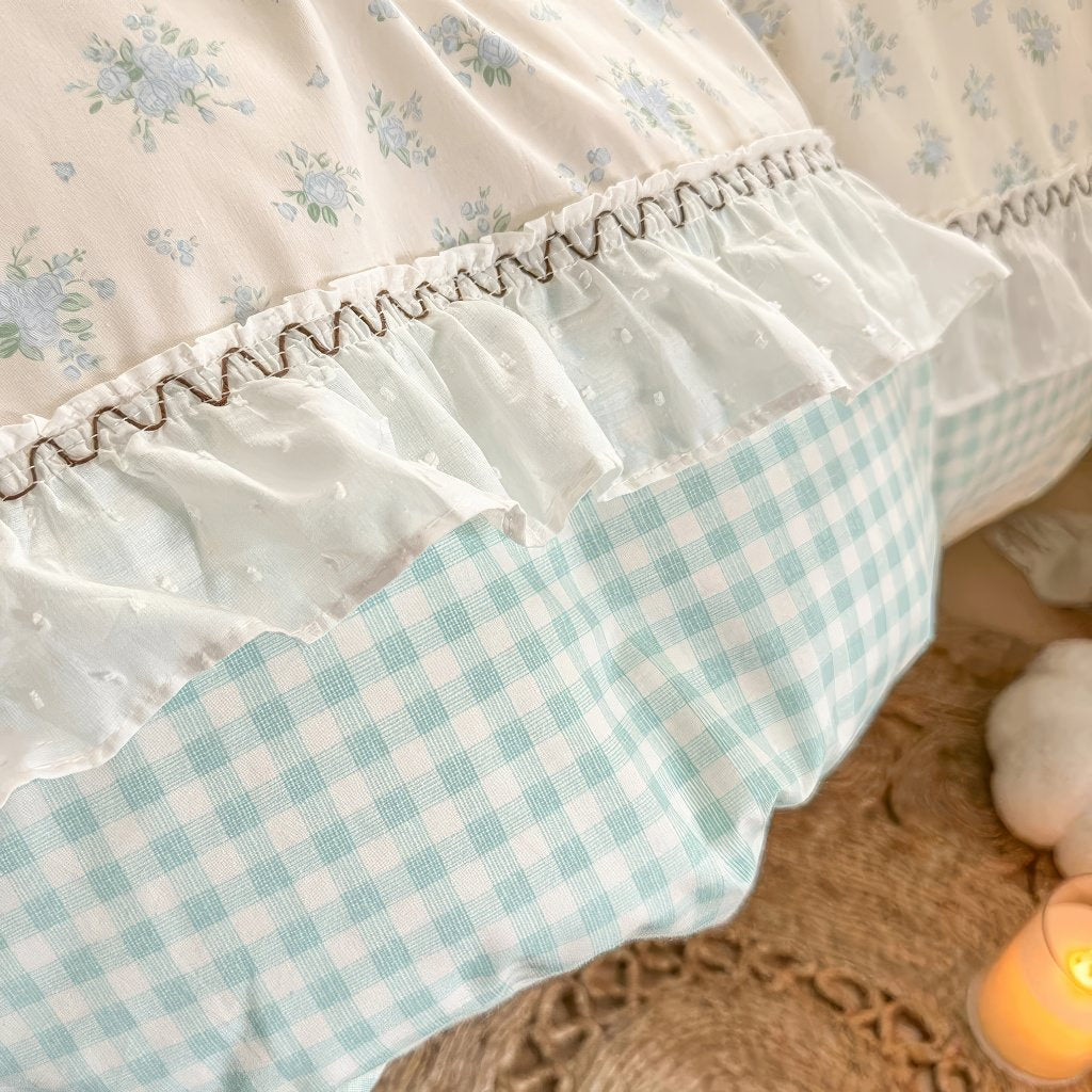 Grandma Blue Plaid Bedding Duvet Cover Set — Lifestyle 7