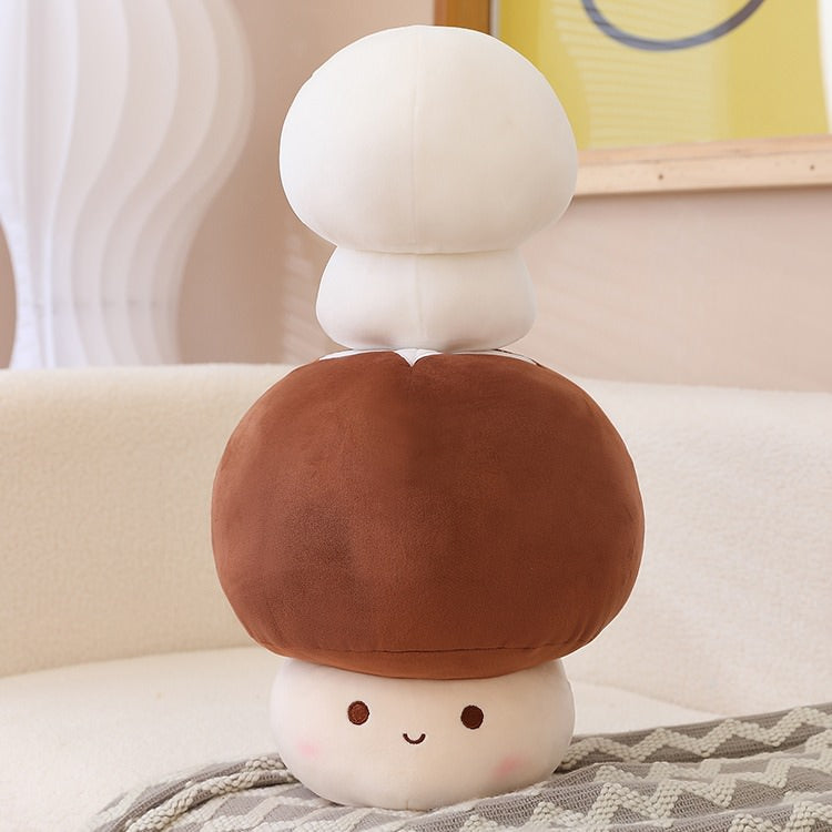 Mushroom Plush Toy — Soft Textured Pillow for Bedroom Layering