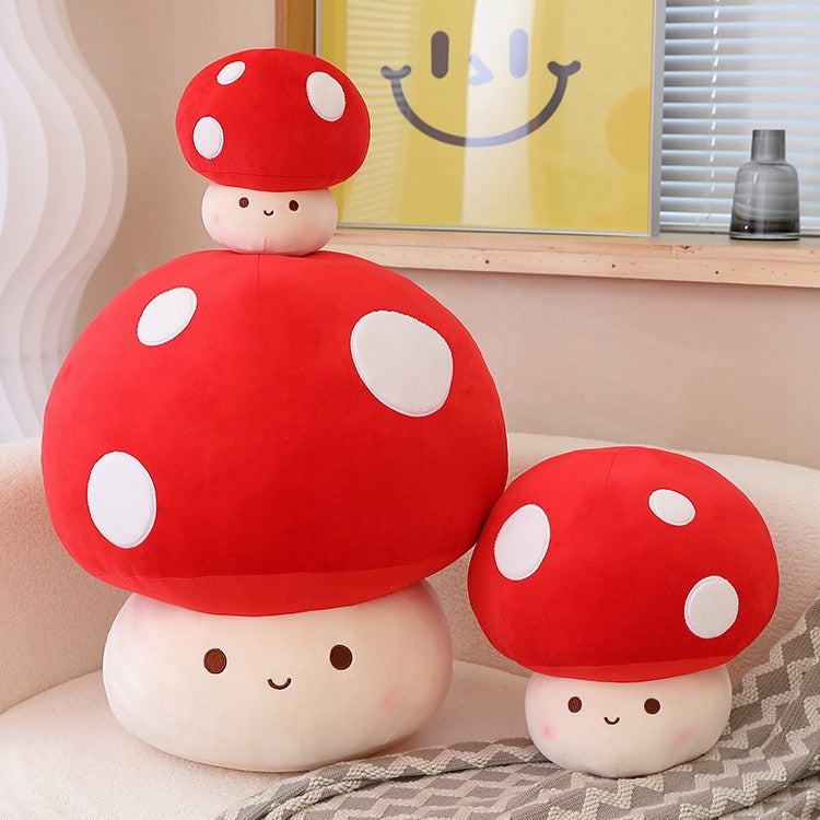 Mushroom Plush Cushion — Soft Sculpted Throw Pillow for Bedroom & Reading Nook — Front view