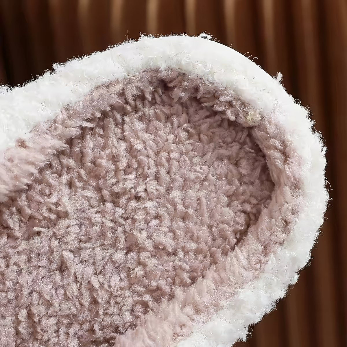 Peach Print Plush Slippers — Soft Indoor House Slippers for Everyday Lounging — Lifestyle 4