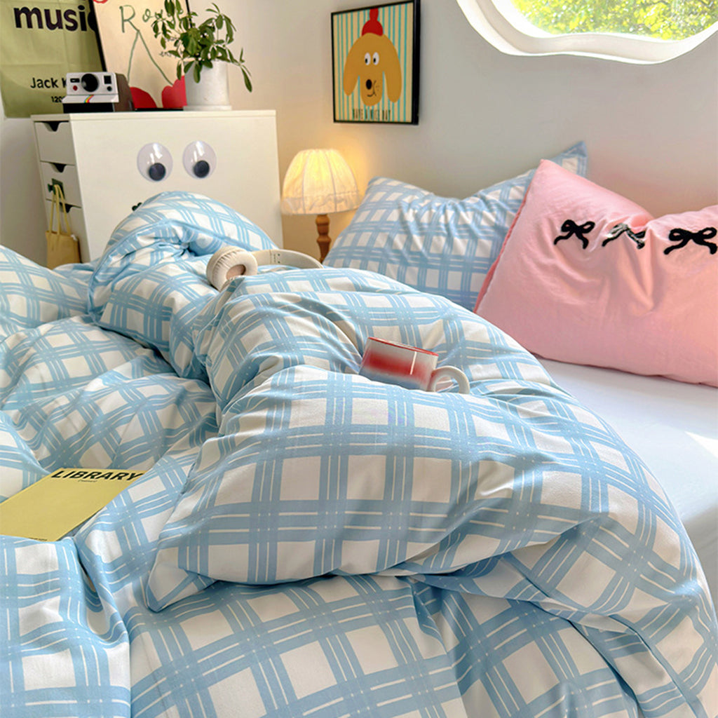 Plaid Print Bedding Set — Soft-Touch Cotton Duvet & Pillowcases — Lifestyle 6