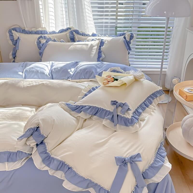 Princess Korean Bedding Set — Soft-Touch Cotton Duvet & Pillowcases — Front view