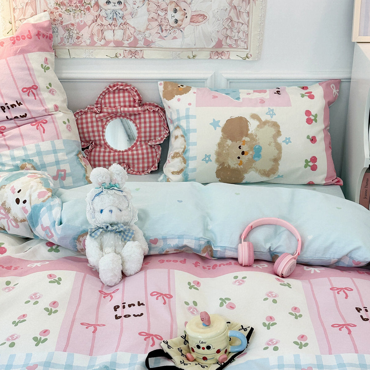 Princess Patchwork Bedding Set — Soft-Touch Cotton Duvet & Pillowcases — Detail
