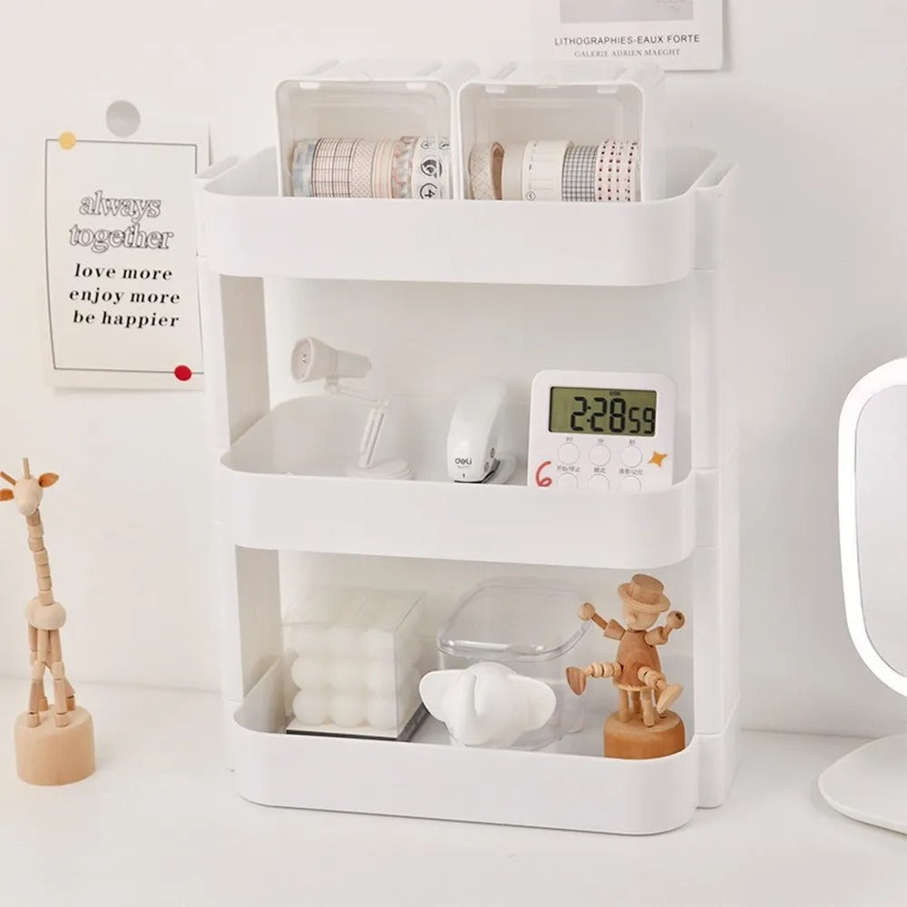 White Rounded Desk Storage Shelf — Considered Home Styling — Lifestyle 3