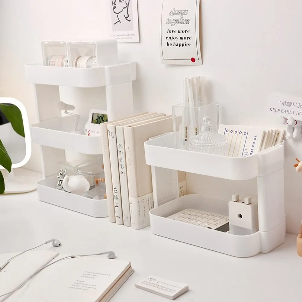 White Rounded Desk Storage Shelf — Considered Home Styling — Lifestyle 1