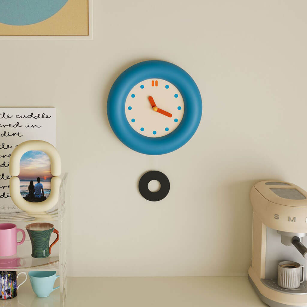 Kidrore Modern Blue Round Clock — Considered Home Styling — Lifestyle 2