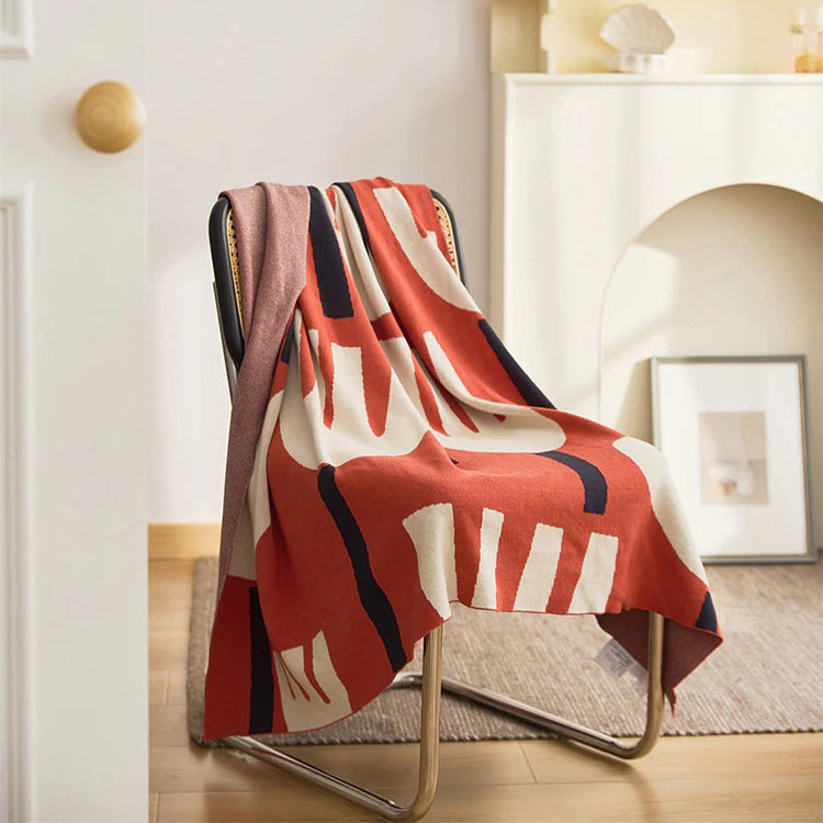 Tulip Print Cotton Throw Blanket — Lightweight Layering Cover for Bedroom and Lounge — Lifestyle 6
