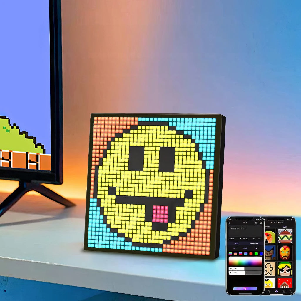 Smart LED Pixel Display — Warm LED Mood Lighting for Bedside — Detail