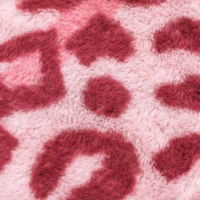 Pink Leopard Furry Accent Rug — Soft Accent Rug for Bedroom Layering — Lifestyle 2