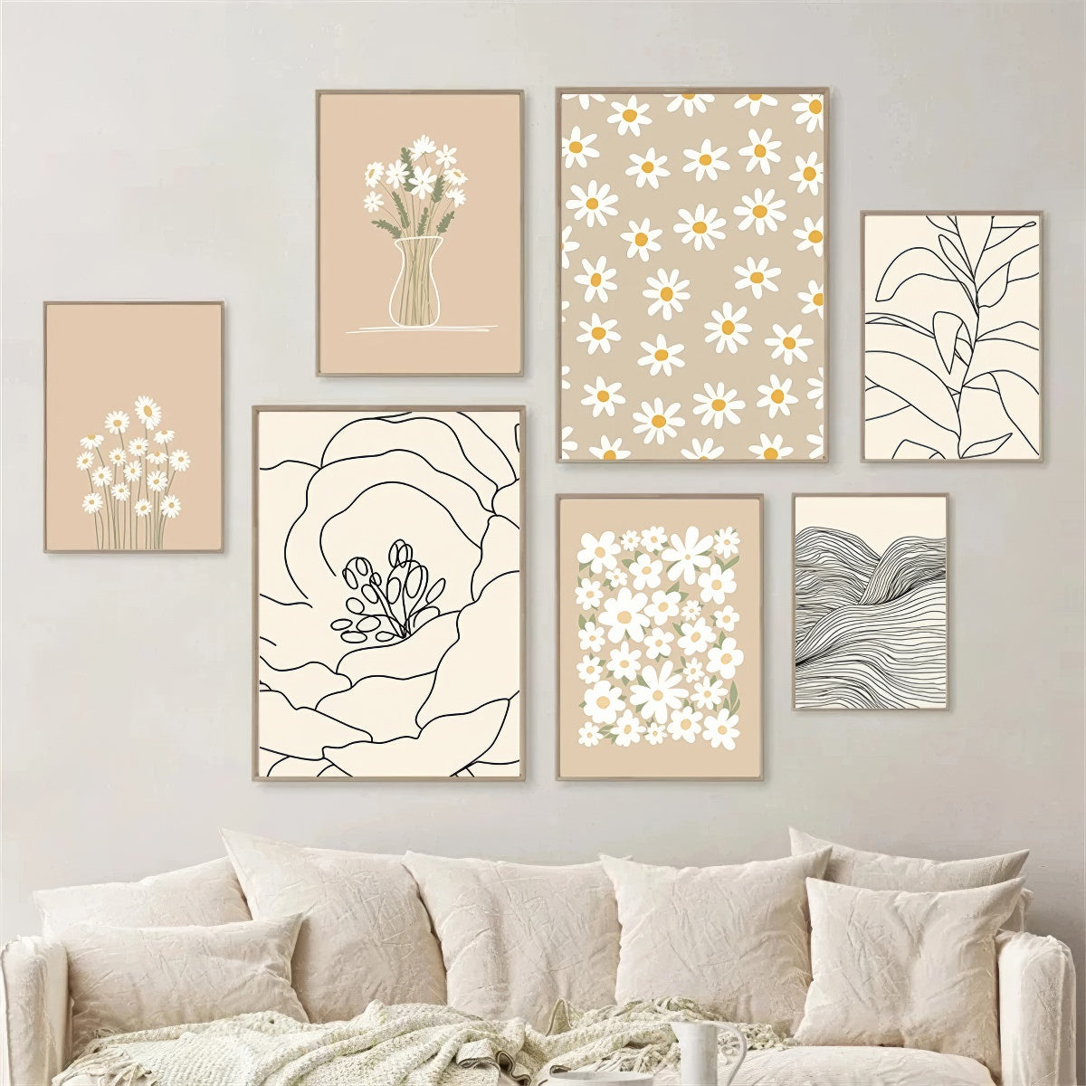 Boho Light Beige Canvas Posters — Considered Home Styling — Detail