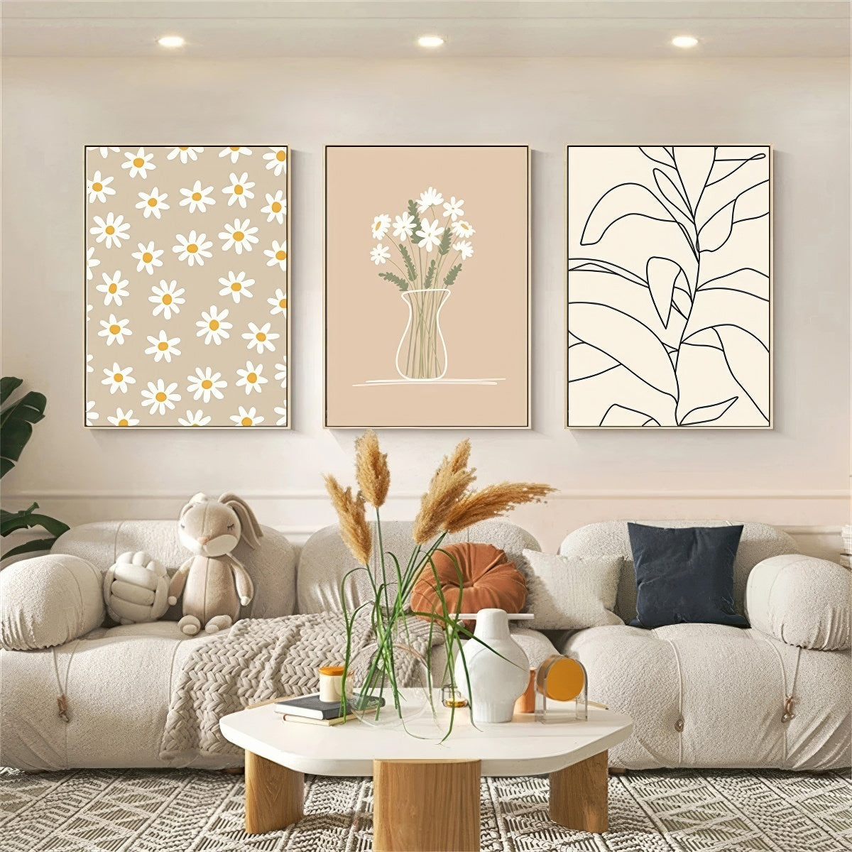 Boho Light Beige Canvas Posters — Considered Home Styling — Lifestyle 1