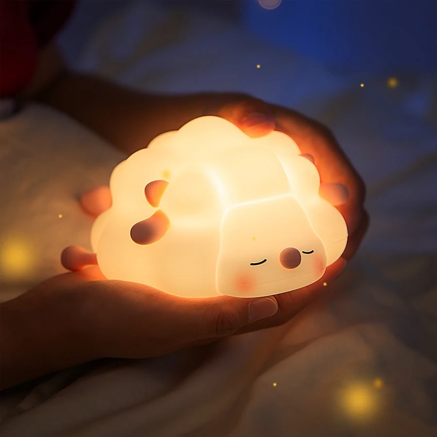 Sleeping Sheep Night Light — Warm LED Mood Lighting for Bedside — Lifestyle 3